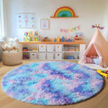 ONASAR Rainbow Round Area Rugs 6ft, Fluffy Soft Bedroom Circle Rug by ONASAR