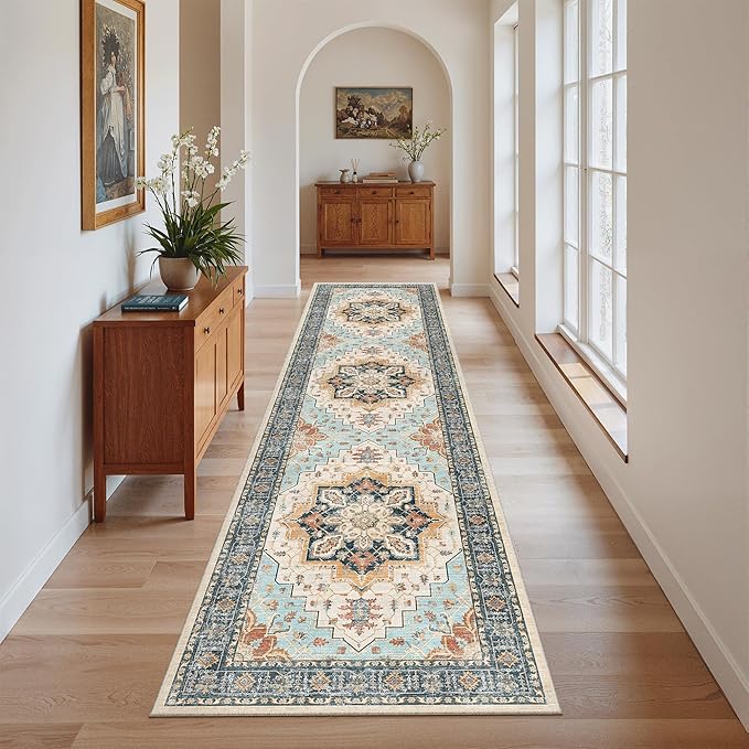 Madane Runner Rug 2x8, Washable Hallway Runner Rugs, Non-Slip Low-Pile Soft - Image 2