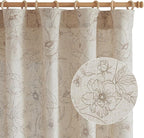 jinchan Linen Floral Curtains for Living Room 84 Inch Length Taupe Flower - Image 9