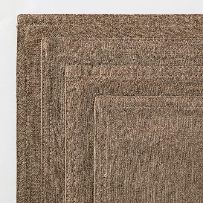 MIULEE Khaki Linen Pillow Covers Pack of 4 Decorative Natural Solid Throw - Image 6