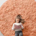 OLANLY Muted Orange Round Rugs for Bedroom by OLANLY