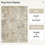 Abstract Rug 8x10 Large Living Room Rugs Neutral Modern Washable Area Rugs - Image 5