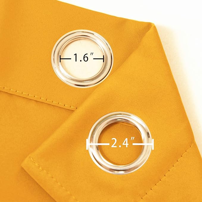 LEMOMO Yellow Thermal Blackout Curtains/38 x 84 Inch/Set of 2 Panels Room - Image 6