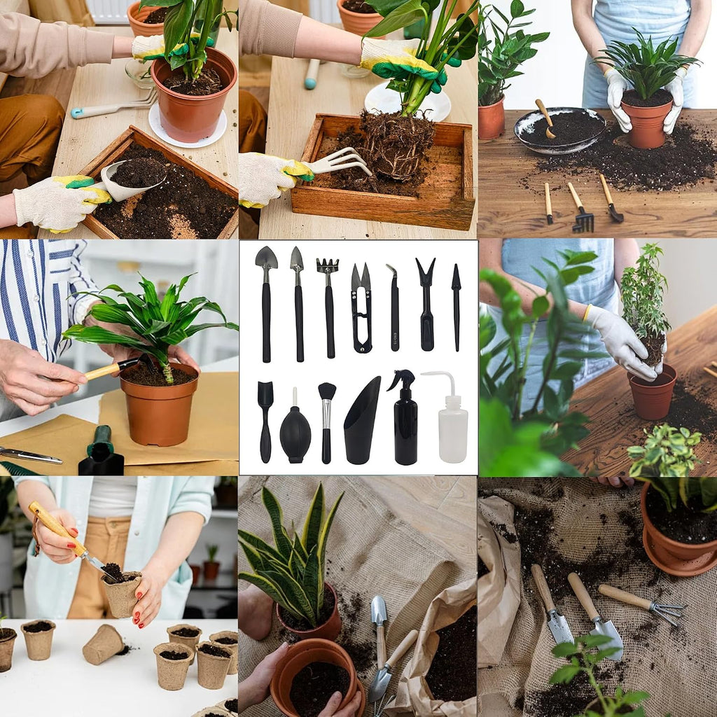 13Pcs Succulent Tools Set Mini Garden Tool Kit Transplanting Tools for Succulent Care Miniature Gardening Plant Watering Houseplant