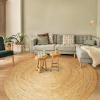 Hausattire Jute Braided Hand Woven Rug, 8 Feet Round – Natural, Boho Large Area - Image 4