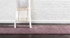 Unique Loom Studio Solid Shag Collection Urban Modern Super Soft & Plush Area Rug (2' 0 x 6' 7 Runner, Mauve)