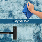 Super Soft Fluffy Living Room Area Rug 2x8 ft Tie-Dyed Light Blue Shaggy Furry - Image 7