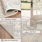 Hazo Haus Boho Beige Blue Living Room Rug 6x8 - Image 5