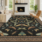 Hazo Haus Black Washable Insect Area Rugs 8x10 - Image 6