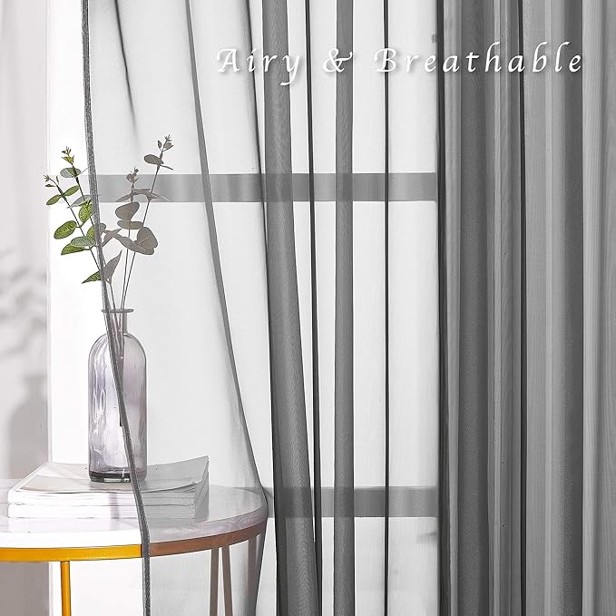 NICETOWN Voile Sheer Window Curtain Panels, Grommet Airy and Breathable Short - Image 6