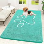 OLANLY Dog Door Mat for Muddy Paws 59x35, Paw Print Design, Absorbs Moisture by OLANLY