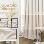 Guken 100% Blackout Linen Curtains 80 Inch Length 2 Panels Set - Image 7