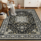 4x6 Area Rugs for Living Room: Washable Rug Soft Vintage Boho Medallion Carpet - Image 2