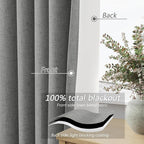 Guken 100% Blackout Linen Curtains 80 Inch Length 2 Panels Set - Image 4