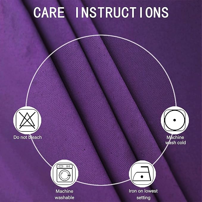 LEMOMO Purple Blackout Curtains/42 x 63 Inch/Set of Two Panels Grommet Bedroom - Image 4
