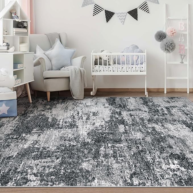 Area Rugs 6x9 for Living Room: Washable Rug Modern Abstract Neutral Soft - Image 6