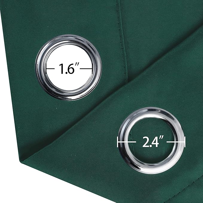 LEMOMO Green Blackout Curtains 34 x 84 Inch Length/Set of 2 Curtain - Image 6