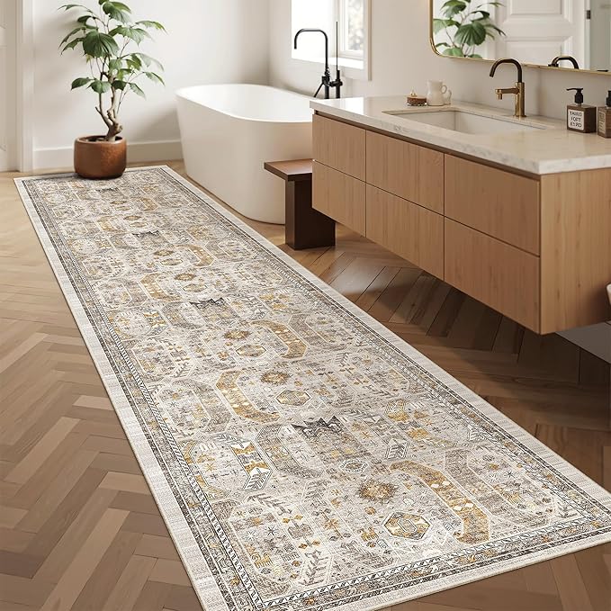 Madane Hallway Runner Rug 2'6''x12' Kitchen Runner, Non Slip Vintage Runners - Image 5
