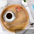 Round Wood Serving Tray, 12 in, Natural