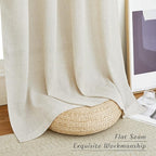 NICETOWN Natural Flax Linen Bedroom Curtains 90 inches Long, Grommet Semi Sheer - Image 6
