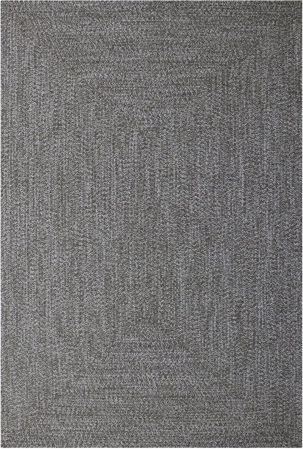 Superior Large Indoor/Outdoor Area Rug, Multi-Tone Reversible Braided Floor Decor for Patio, Front Porch, Entryway, Living Room, Office, Nursery, Artistic Home, 3' x 5', Canvas-White
