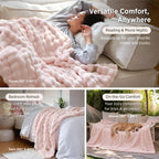 Bedsure Cloud Bubble Throw Blanket, Christmas Decor Gifts, Pink 50"×60"