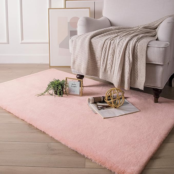 Ashler HOME DECO Ultra Soft Faux Rabbit Fur Chair Couch Cover Area Rug - Image 2