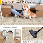 3x5 Washable Area Rug for Entryway Vintage Beige Non Slip Low Pile Carpet - Image 4