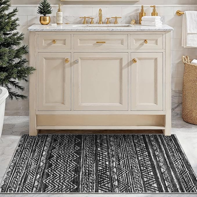 3x4 Washable Entryway Area Rug: Moroccan Small Runner Rug - Image 9