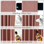 Dusty Rose 100% Blackout Linen Curtains 102 Inch Length 2 Panels Set - Image 5