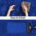 Soft Runner Rugs for Bedroom Hallways, 2x3 Royal Blue Fluffy Shag Throw Area - Image 6