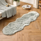 MIULEE Luxury Super Soft Fluffy Area Rug Faux Fur Sheepskin Rug Decorative - Image 6