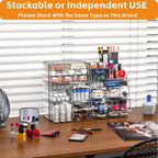 Acrylic Clear Makeup Organizer Countertop,Stackable Skincare Organizer for Vanity With 8 Drawers,Large Plastic Desk Accessories Organization,Bathroom Cosmetic Organizer Countertop for Beauty,Skin Care