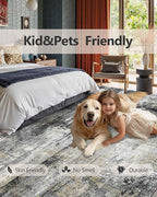 Latte&Fog 6x9 Area Rugs for Living Room Bedroom, Boho Non Slip Low Pile Carpet - Image 8