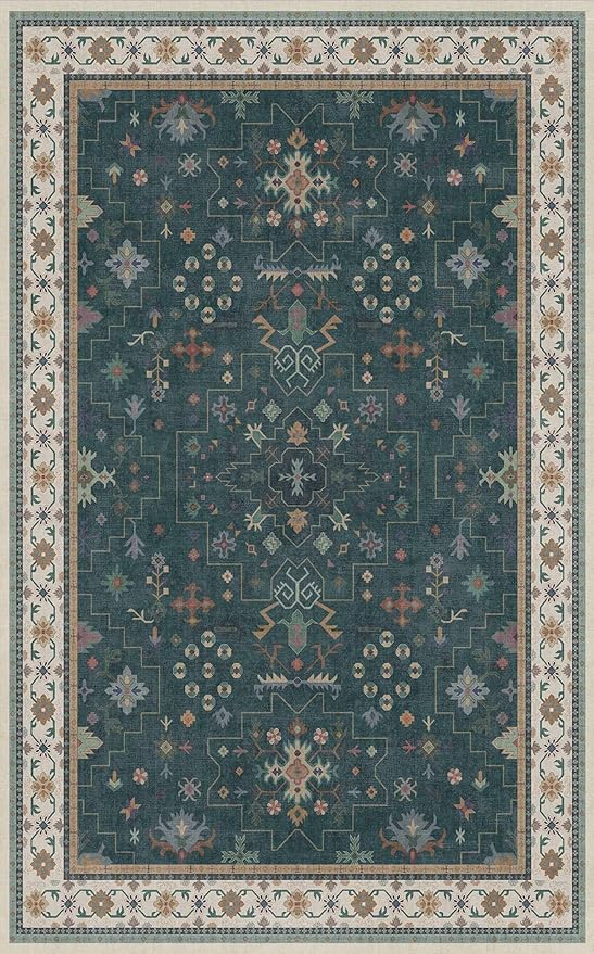 Hazo Haus Dark Green Oushak 5x8 Living Room Rug - Image 2