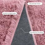 Small Blush Rugs for Bedroom, Fluffy 2x3 Rug Throw Non Slip for Bedside Dorm - Image 7