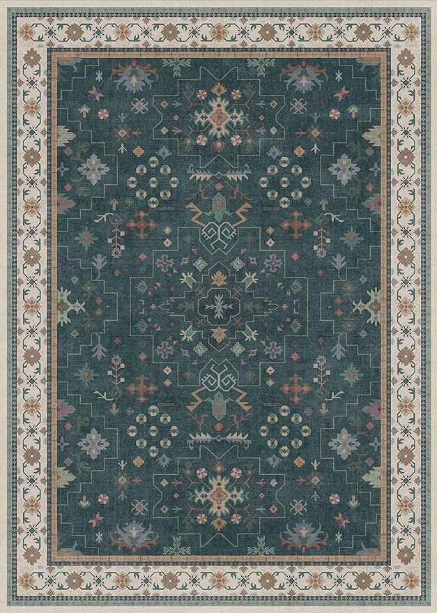 Hazo Haus Dark Green Oushak 5x7 Living Room Rug - Image 2