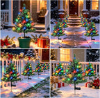 2 Pack Solar Christmas Tree Outdoor,Xmas Decorations with Colorful Lights