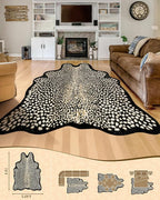 Leopard Print Rug for Living Room, Cheetah Rug 5.2x7 Faux Animal Print Skin - Image 2