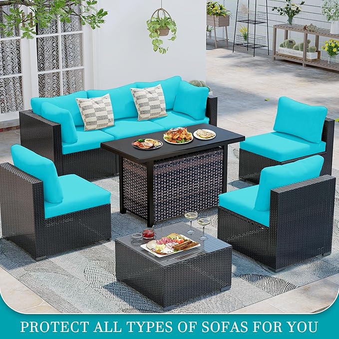 12 Pcs Stretch Patio Cushion Covers, Outdoor Couch Covers Replacement, Outdoor - Image 4