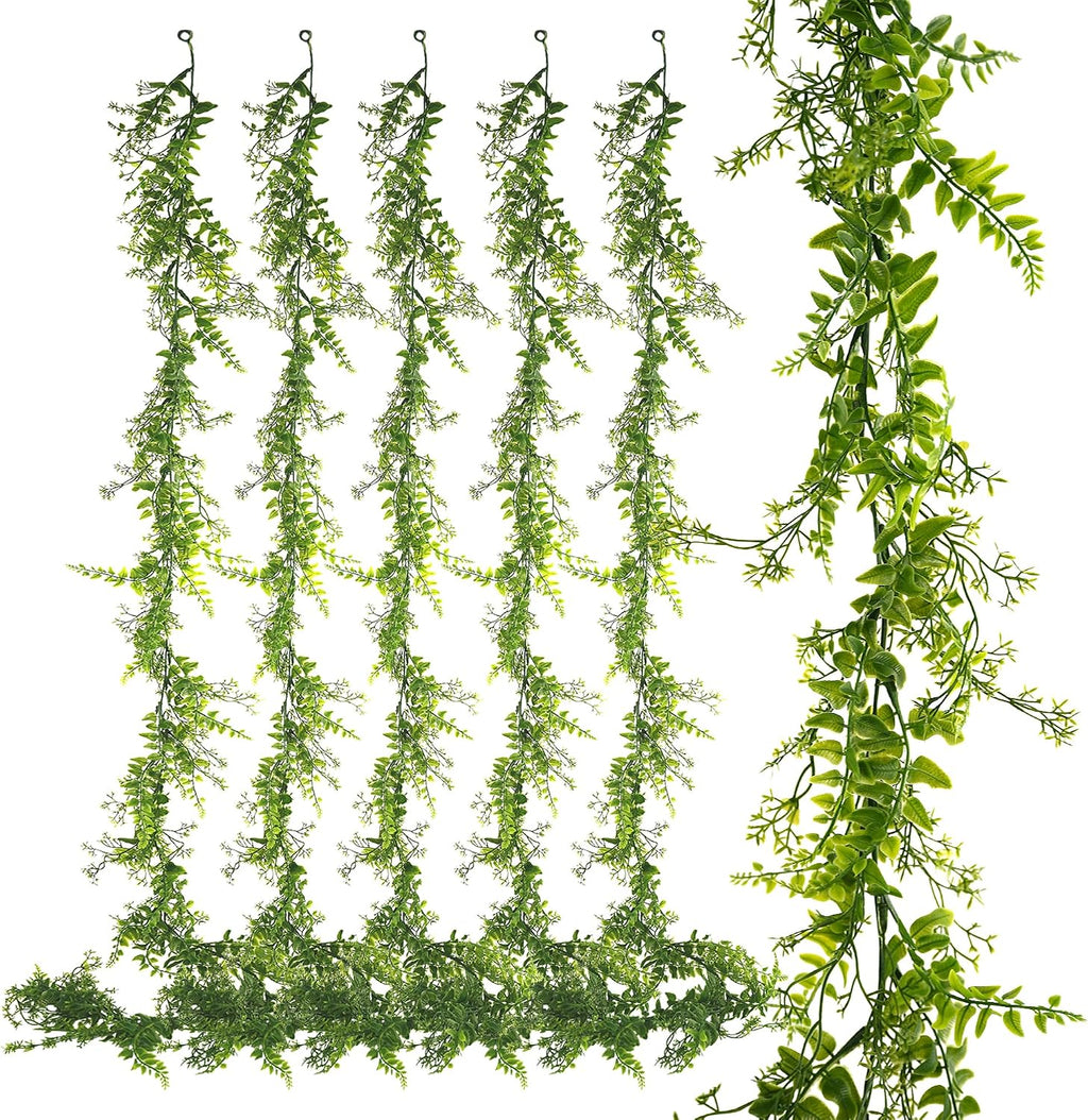 6 Pack 5.6 Ft Faux Greenery Vines, Artificial Hanging Plant Patio Decor