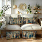 Rustic William Morris Inspired Forest Decor Pillow Covers 12x20 Set of 4 - Image 5