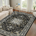 4x6 Area Rugs for Living Room: Washable Rug Soft Vintage Boho Medallion Carpet - Image 9