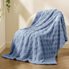 Bedsure GentleSoft Ashley Blue Throw Blanket - Image 7