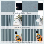 Guken Blue 100% Blackout Linen Curtains 80 Inch Length 2 Panels Set - Image 5