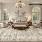12x15 Washable Area Rug Brown Neutral Abstract Living Room Large Carpet Non - Image 3