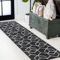JONATHAN Y Tumbling Blocks Black/White Runner Rug 2x8, Modern,Contemporary,Geometric,Casual, Easy-Cleaning for Living Room,Bedroom,Kitchen,Pet Friendly,Non-Shedding (SEU101A-28)