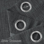 NICETOWN Short Faux Linen Charcoal Gray Blackout Curtains 63 inches Long - Image 2