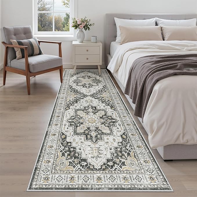 Madane Runner Rug 2'6''x8' Kitchen Runner, Hallway Runner Printed Vintage - Image 6