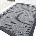 OLANLY Front Door Mat Outside Entrance 33x21, Heavy Duty Sturdy Natural Rubber by OLANLY